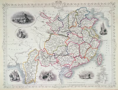 Map of China and Burma, 1851 by John Rapkin